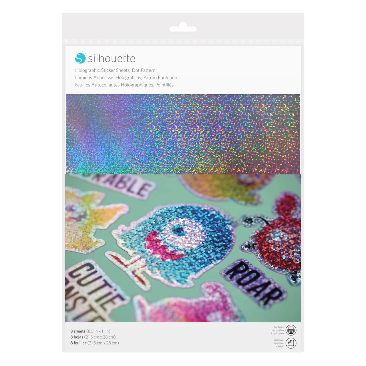 Silhouette® Holographic Dots Sticker Sheets, 8ct.